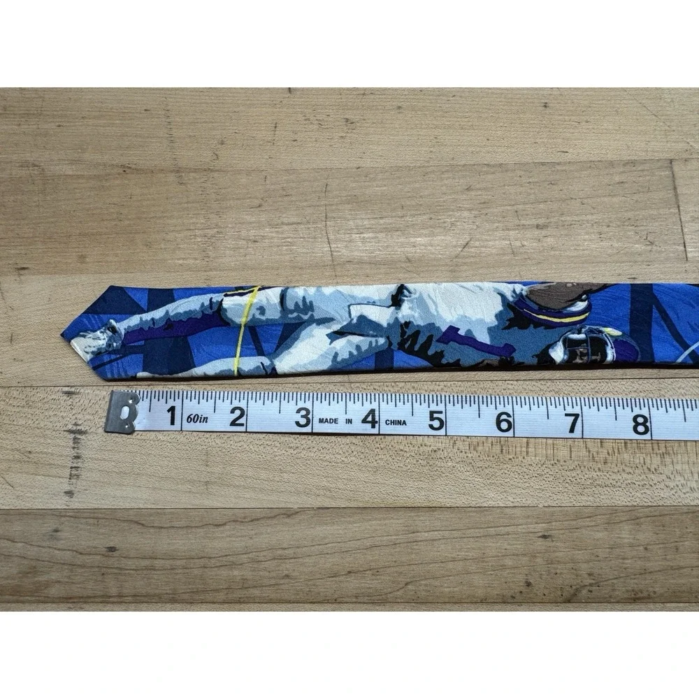 Warren Moon Minnesota Vikings ~ Vtg 90s Neck Tie Silk Quarterback NFL Football